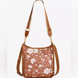 Style & Co. Brown Floral Crossbody Bag